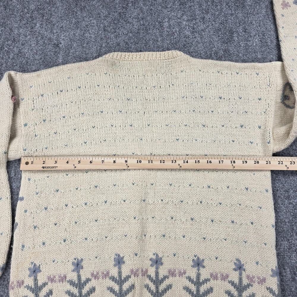 Allen Solly Cardigan Womens Medium Cottagecore Knit Scenic Grapes Floral Grandma - Picture 4 of 16